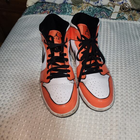 NIKE EUC MENS SZ 10.5 JORDAN 1 SE MID TURF ORANGE SNEAKER SHOES main image 5